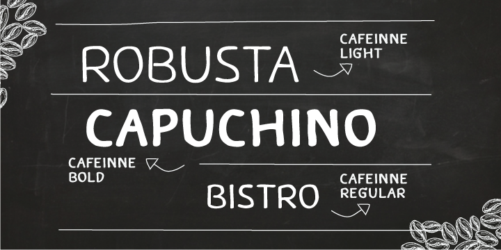 Пример шрифта Caffeine Light